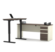 Load image into Gallery viewer, White Chocolate &amp; Antigua Office Desk with Included Sit-Stand Desk
