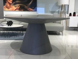 Gray Oak Veneer 59" Circular Meeting Table