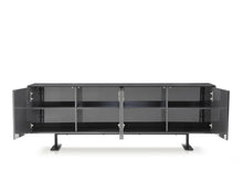 Load image into Gallery viewer, Gloss 87&quot; Dark Gray Credenza
