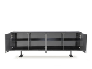 Gloss 87" Dark Gray Credenza