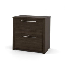 Load image into Gallery viewer, L-Shaped Office Desk with Hutch and Double Pedestals in Dark Chocolate
