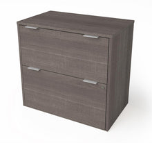 Load image into Gallery viewer, Adjustable Bark Grey Office Desk with Credenza
