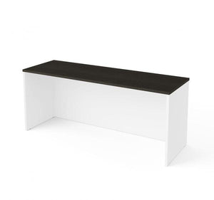 White and Dark Gray 71" Executive Desk with Matching File and Bookcase