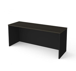Sleek Black and Grey 71" Executive Desk with Matching Bookcase and FIle