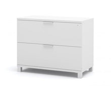Load image into Gallery viewer, Spacious L-Shaped Office Desk with Hutch in White
