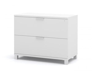 Spacious L-Shaped Office Desk with Hutch in White