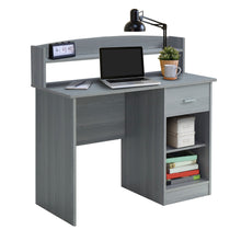 Load image into Gallery viewer, 41&quot; Gray Layered Desk with Small Hutch
