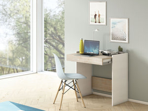 Corner Desk with Drawer in Light Oak