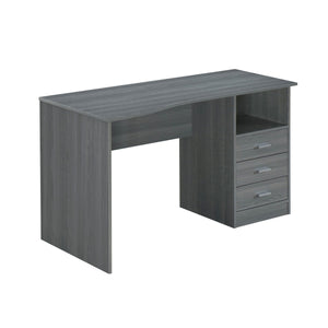 51" Gray Woodgrain Modern Desk with File