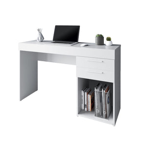 48" Corner Desk with File in White