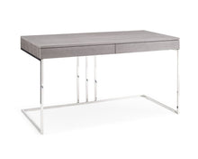 Load image into Gallery viewer, Gray and Stainless Steel 55&quot; Modern Desk
