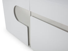 Load image into Gallery viewer, White Lacquer 89&quot; Modern Storage Credenza with Unique Accents
