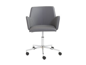 Modern Gray Wrap-Around Leather Office Chair