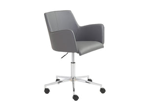 Modern Gray Wrap-Around Leather Office Chair