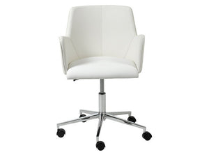 Modern White Leather Wrap-Around Office Chair