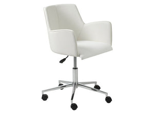 Modern White Leather Wrap-Around Office Chair