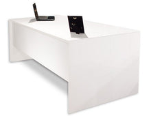 Load image into Gallery viewer, Ultra Modern White Lacquer Executive Desk with Three Drawers
