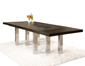 Sleek Modern Wenge & Chrome Conference Table with Extension (from 87" to 127")