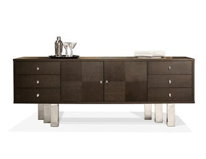 Premium 79" Ultra Modern Credenza with Wenge Finish & Chrome Legs