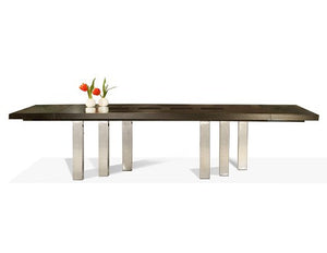 Sleek Modern Wenge & Chrome Conference Table with Extension (from 87" to 127")