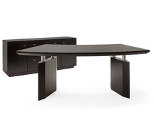 Load image into Gallery viewer, Curved Executive Desk with Optional Credenza in Wenge from Sharelle
