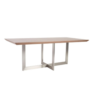 Walnut & Brushed Stainless 79" Conference / Meeeting Table