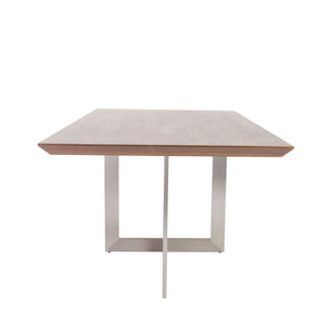 Walnut & Brushed Stainless 79" Conference / Meeeting Table