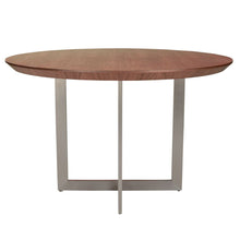 Load image into Gallery viewer, Walnut &amp; Brushed Stainless Modern Circular Meeting Table
