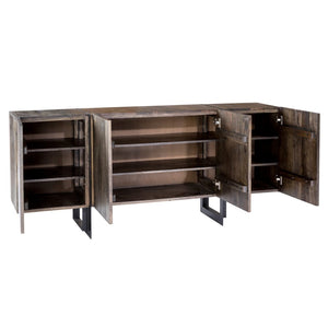 72" Rustic Solid Mango Storage Credenza