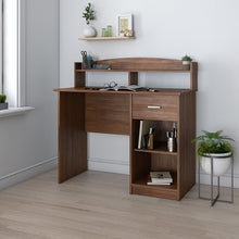 Load image into Gallery viewer, 41&quot; Oak Layered Desk with Small Hutch
