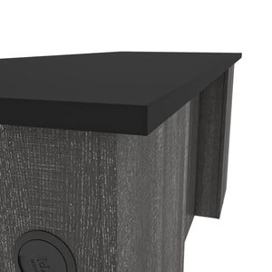 Bark Grey & Black 71" Modern Executive Desk