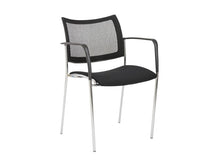Load image into Gallery viewer, Black Visitor / Guest Chair with Mesh Back &amp; Chrome Accents
