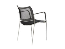 Load image into Gallery viewer, Black Visitor / Guest Chair with Mesh Back &amp; Chrome Accents
