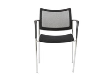 Load image into Gallery viewer, Black Visitor / Guest Chair with Mesh Back &amp; Chrome Accents
