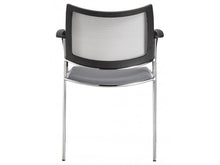 Load image into Gallery viewer, Gray Visitor / Guest Chair with Mesh Back &amp; Chrome Accents
