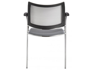 Gray Visitor / Guest Chair with Mesh Back & Chrome Accents