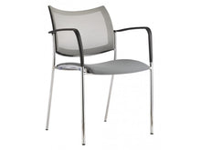 Load image into Gallery viewer, Gray Visitor / Guest Chair with Mesh Back &amp; Chrome Accents
