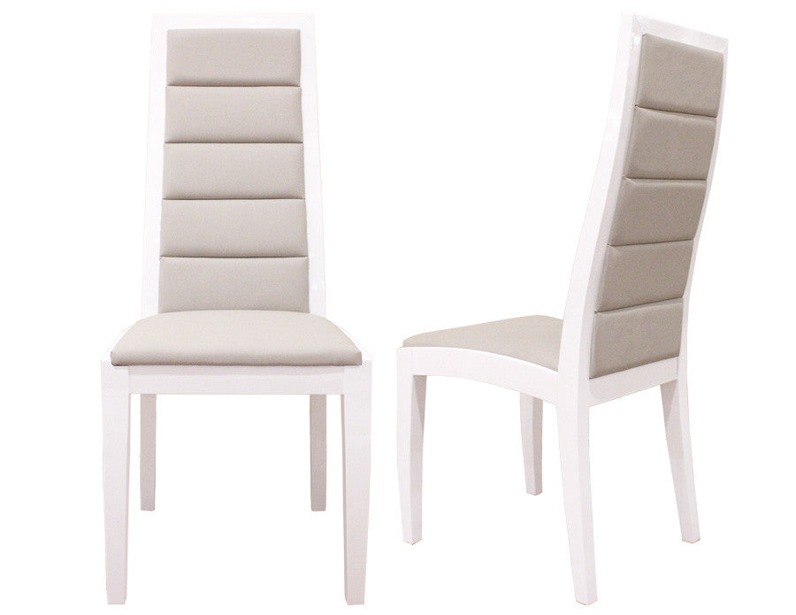 Modern White Lacquer & Gray Leather Conference Chair (Set of TWO)