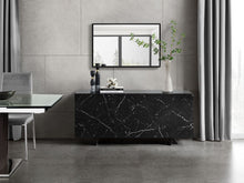 Load image into Gallery viewer, 59&quot; Credenza in Marbled Black Glass
