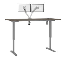 Load image into Gallery viewer, Walnut Gray 72&quot; Twin Monitor Desk with Adjustable Top
