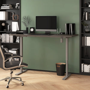 Electric Adjustable 72" Desk in Bark Gray