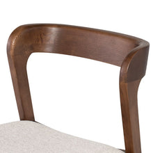 Load image into Gallery viewer, Wood &amp; Padded Ivory Fabric Chair
