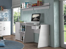 Load image into Gallery viewer, 35&quot; White &amp; Concrete Finish Desk with Drawer
