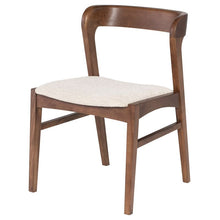Load image into Gallery viewer, Wood &amp; Padded Ivory Fabric Chair
