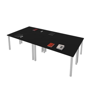60" Black Modular Conference Table or 4 Desk Set