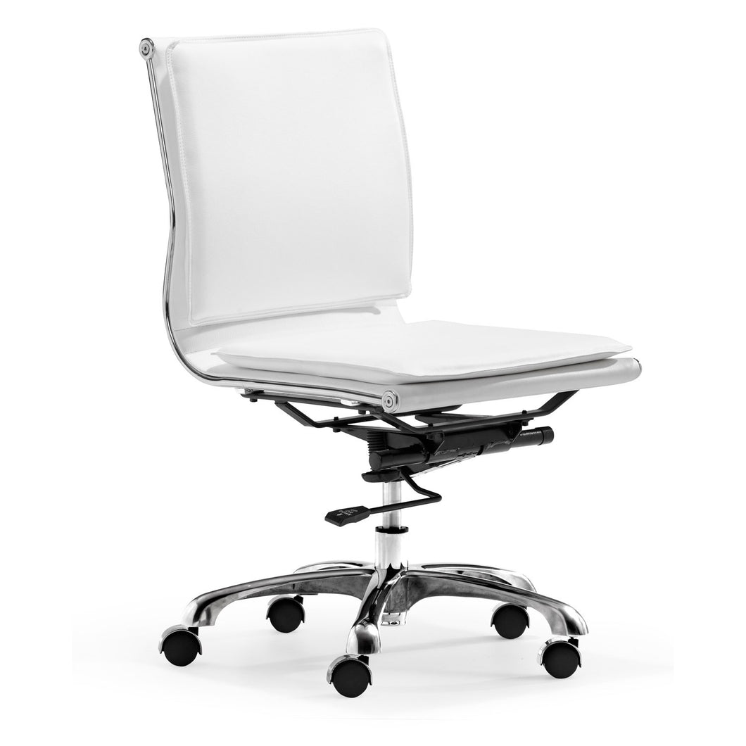Modern Armless Office or Conference Chair in White