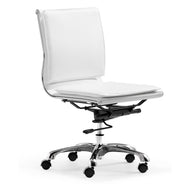 Modern Armless Office or Conference Chair in White